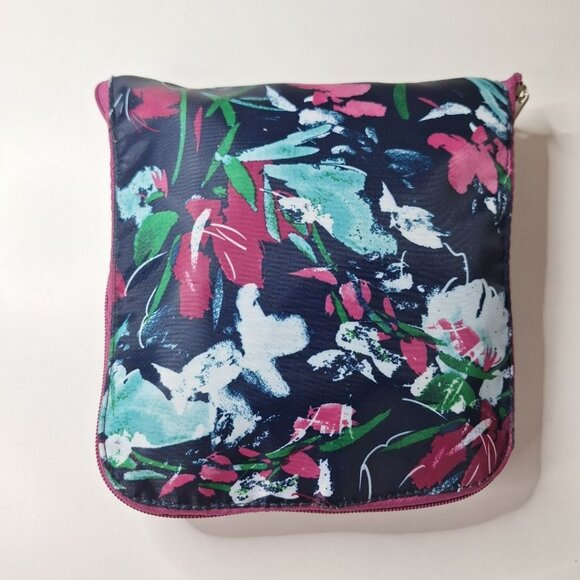 Folding Bag Tote Zipper Pouch Lightweight Beach Blue Purple - Picture 4 of 12